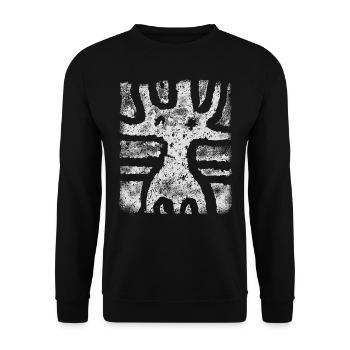 Art abstrait autochtone - Peinture rupestre - Sweat-shirt Unisexe - noir - Devant - Alina (178cm) & Michal (187cm)