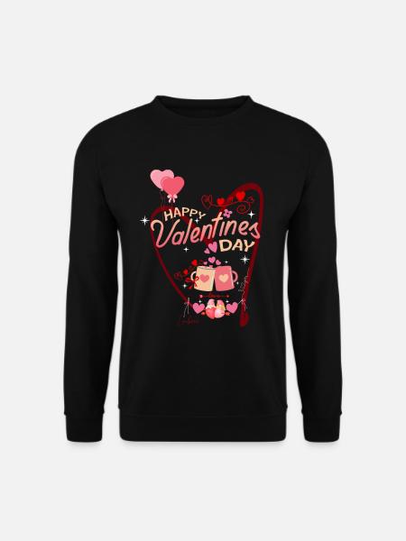 VALENTIN Happy valentines days - Unisex Sweatshirt - black