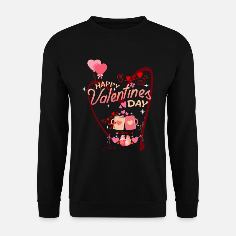 VALENTIN Happy valentines days - Unisex Sweatshirt - black