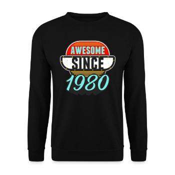 Awesome Since 1980 43rd Birthday - Unisex Sweatshirt - black - Front - Alina (178cm) & Michal (187cm)
