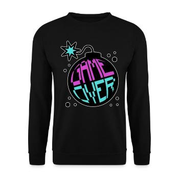 Game Over Retrogaming Pro Gamer Multiplayer Games - Unisex Sweatshirt - black - Front - Alina (178cm) & Michal (187cm)