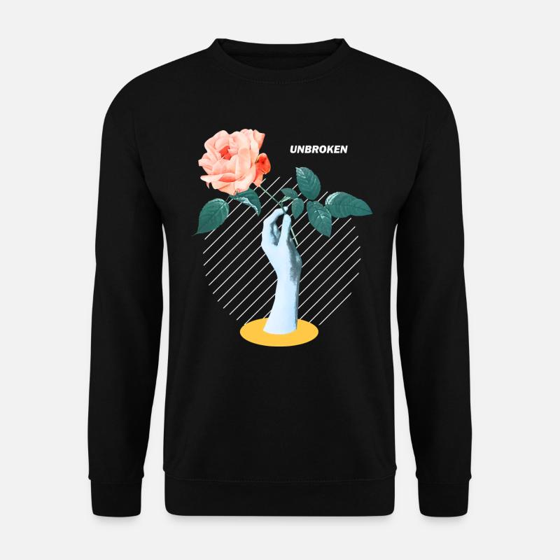 Graphique de fleur ininterrompue - Sweat-shirt Unisexe - noir