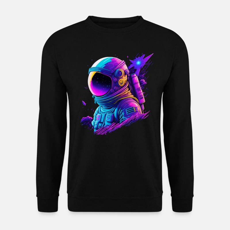 Synthwave Astronaute Space Explorer - Sweat-shirt Unisexe - noir