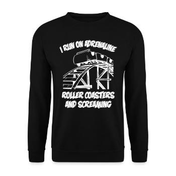 Roller Coaster and Screaming - Unisex Pullover - Schwarz - Vorne - Alina (178cm) & Michal (187cm)