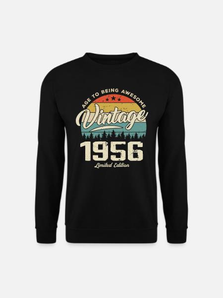 Jahrgang 1956 Retro-Stil Jubiläumsgeschenk 1956 - Unisex Pullover - Schwarz