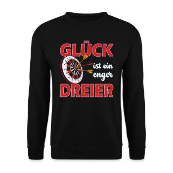 Glück ist ein enger Dreier - Unisex Pullover - Schwarz - Vorne - Alina (178cm) & Michal (187cm)