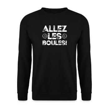 Allez les Boules Saying Boule Ball for Bouler - Sweat-shirt Unisexe - noir - Devant - Alina (178cm) & Michal (187cm)