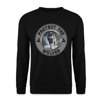 Protect the Wolves - Unisex Sweatshirt - black - Front - Alina (178cm) & Michal (187cm)