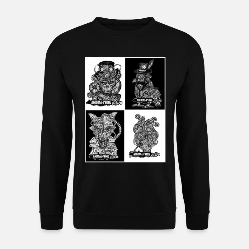 AnimalPunk SteamPunk Horror Nächte - Unisex Pullover - Schwarz