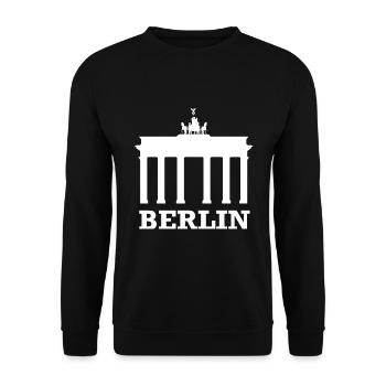Leisure shirt 'Brandenburg Gate' - Unisex Sweatshirt - black - Front - Alina (178cm) & Michal (187cm)