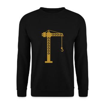 Kran Baustelle - Unisex Pullover - Schwarz - Vorne - Alina (178cm) & Michal (187cm)