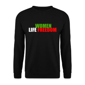 Women life freedom - Sweat-shirt Unisexe - noir - Devant - Alina (178cm) & Michal (187cm)