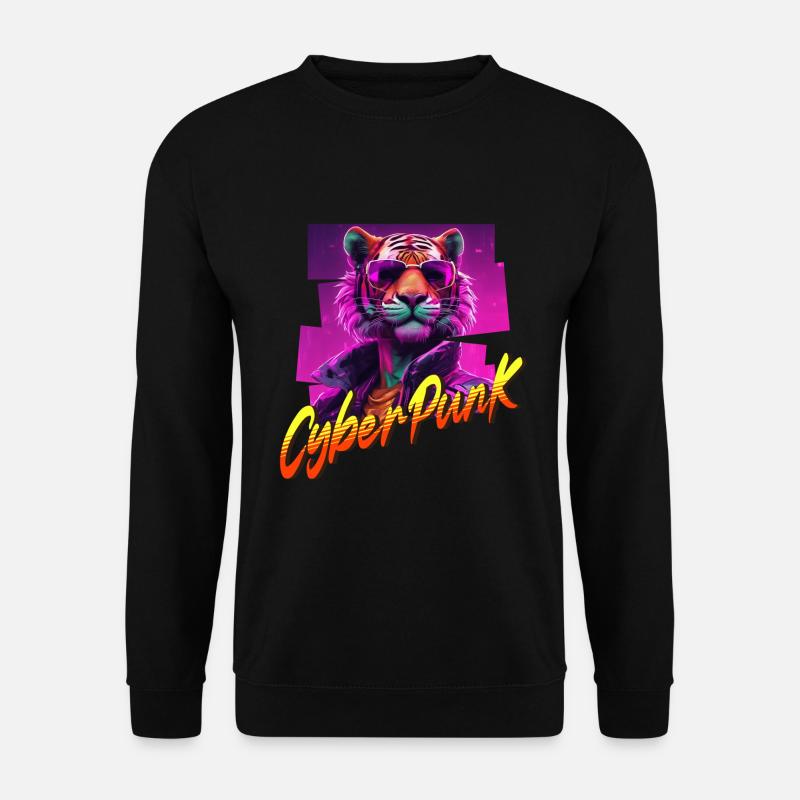 Cyberpunk Tiger - Unisex Pullover - Schwarz