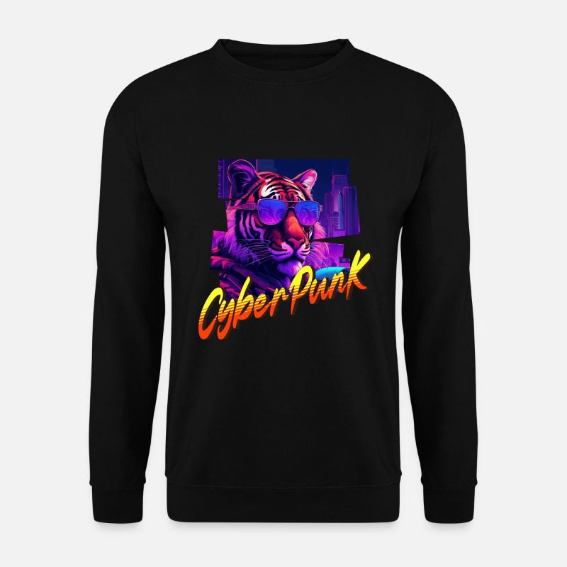 Cyberpunk Tiger - Unisex Pullover - Schwarz