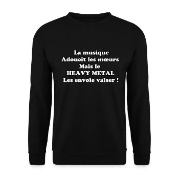 La musique adoucit les mœurs - Sweat-shirt Unisexe - noir - Devant - Alina (178cm) & Michal (187cm)