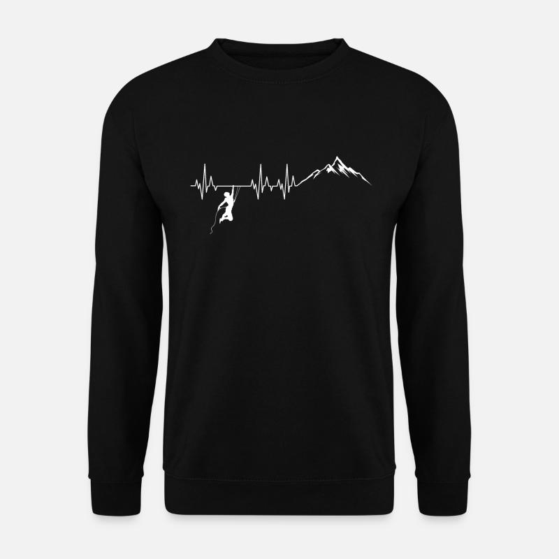 Kletterer Klettern Berge Herzschlag - Unisex Pullover - Schwarz