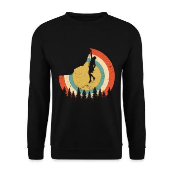 Retro rock climbing climber - Sweat-shirt Unisexe - noir - Devant - Alina (178cm) & Michal (187cm)