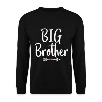 großer bruder großer bruder geschenk - Unisex Pullover - Schwarz - Vorne - Alina (178cm) & Michal (187cm)