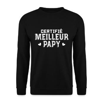 Certifié Meilleur Papy du Monde - Sweat-shirt Unisexe - noir - Devant - Alina (178cm) & Michal (187cm)