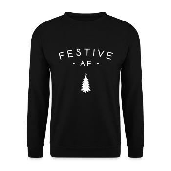 Festlicher AF - Unisex Pullover - Schwarz - Vorne - Alina (178cm) & Michal (187cm)