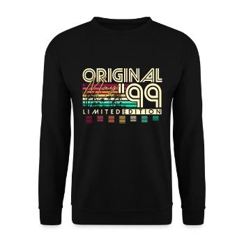 Mai 1999 Vintage Anniversaire Vintage Rétro - Sweat-shirt Unisexe - noir - Devant - Alina (178cm) & Michal (187cm)