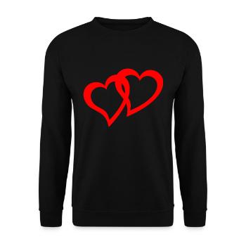 double coeurs rouges - Sweat-shirt Unisexe - noir - Devant - Alina (178cm) & Michal (187cm)