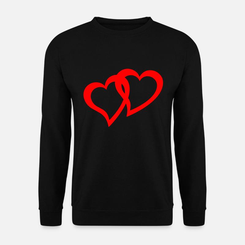 double hearts red - Unisex Sweatshirt - black