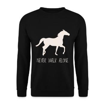 Fille de cheval sur un cheval cadeau pour les filles - Sweat-shirt Unisexe - noir - Devant - Alina (178cm) & Michal (187cm)