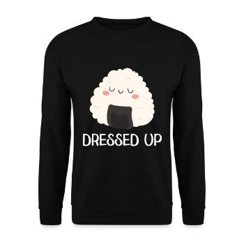 Dressed Up - Cute Onigiri - Unisex Sweatshirt - black - Front - Alina (178cm) & Michal (187cm)