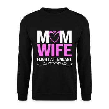 Stewardess Flugbegleiter - Unisex Pullover - Schwarz - Vorne - Alina (178cm) & Michal (187cm)