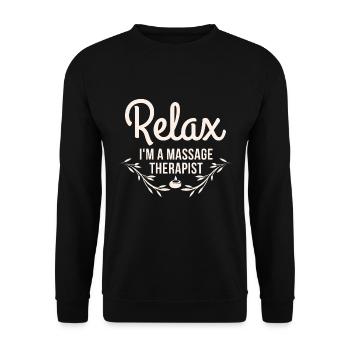 Relax I'm A Massage Therapist - Massage therapist - Unisex Sweatshirt - black - Front - Alina (178cm) & Michal (187cm)