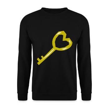 Cool Key Gold Medieval Treasure Chest Pirate - Unisex Sweatshirt - black - Front - Alina (178cm) & Michal (187cm)
