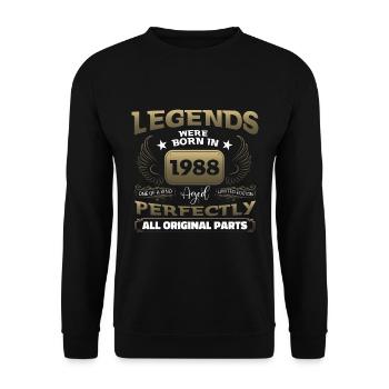Légende 1988 Cadeau d’anniversaire Mesdames et Messieurs - Sweat-shirt Unisexe - noir - Devant - Alina (178cm) & Michal (187cm)