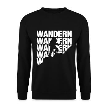 Wandern Berge Wanderer Bergsteiger - Unisex Pullover - Schwarz - Vorne - Alina (178cm) & Michal (187cm)