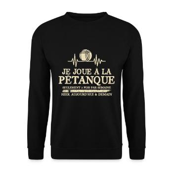 Boccia-Geschenk Geschenk Boule - Unisex Pullover - Schwarz - Vorne - Alina (178cm) & Michal (187cm)