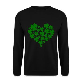 Clover Heart St. Patrick's Day - Unisex Sweatshirt - black - Front - Alina (178cm) & Michal (187cm)