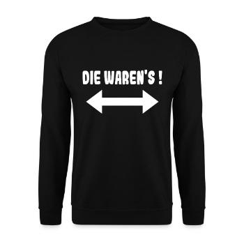 Die Warens Partnerlook Drillinge - Unisex Pullover - Schwarz - Vorne - Alina (178cm) & Michal (187cm)