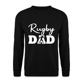 Dad Rugby - Unisex Sweatshirt - black - Front - Alina (178cm) & Michal (187cm)
