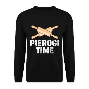 Pologne Polonais Pierogi - Sweat-shirt Unisexe - noir - Devant - Alina (178cm) & Michal (187cm)