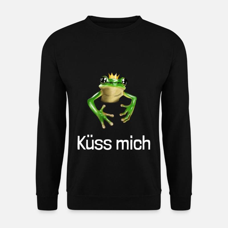 Kleiner süßer Frosch - Küss mich - Unisex Pullover - Schwarz