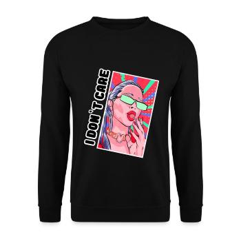 IST MIR EGAL - Unisex Pullover - Schwarz - Vorne - Alina (178cm) & Michal (187cm)
