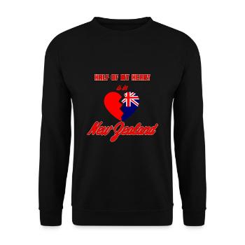 Neuseeland - Unisex Pullover - Schwarz - Vorne - Alina (178cm) & Michal (187cm)