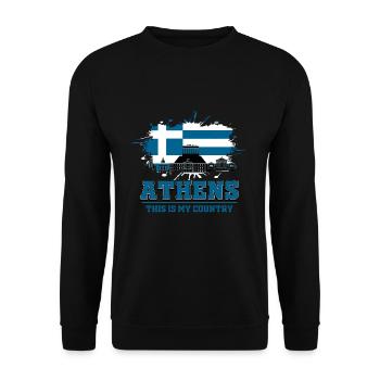 Athens - Unisex Sweatshirt - black - Front - Alina (178cm) & Michal (187cm)