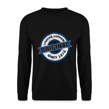 Born in 1970 - Unisex Sweatshirt - black - Front - Alina (178cm) & Michal (187cm)