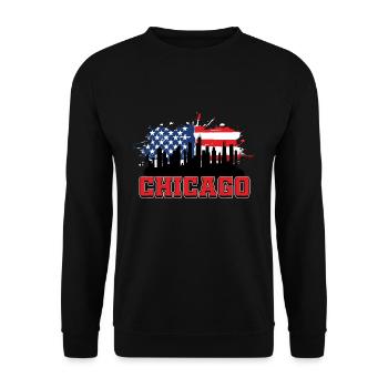Chicago - Unisex Pullover - Schwarz - Vorne - Alina (178cm) & Michal (187cm)