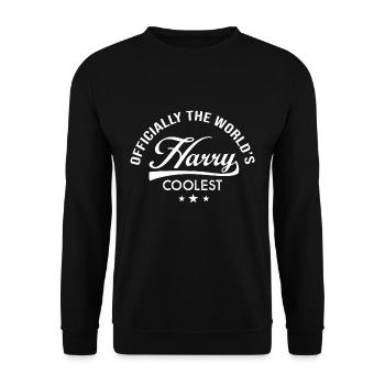 Harry tshirt personalized name gift Harry - Unisex Sweatshirt - black - Front - Alina (178cm) & Michal (187cm)