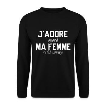 Macho beauf homme cadeau drôle cuisine - Sweat-shirt Unisexe - noir - Devant - Alina (178cm) & Michal (187cm)