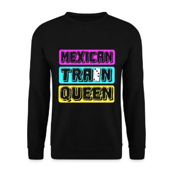 Mexican Train Domino - Unisex Pullover - Schwarz - Vorne - Alina (178cm) & Michal (187cm)