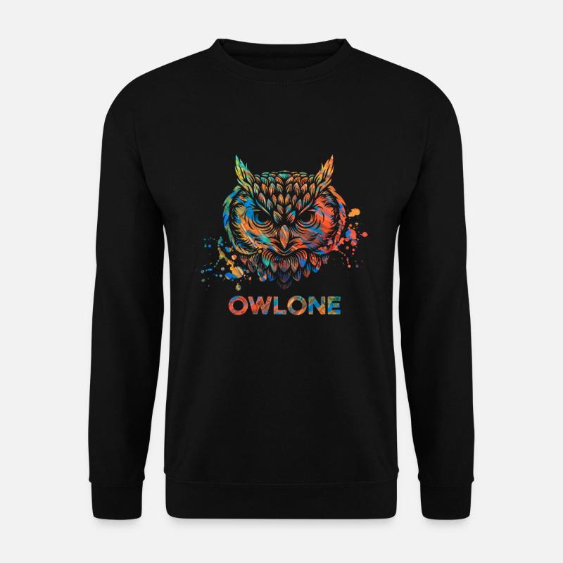 Perfektes, buntes, cooles Eulenshirt mit Spruch - Unisex Pullover - Schwarz