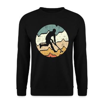 Joueur de hockey sur gazon Joueur de hockey rétro hockey - Sweat-shirt Unisexe - noir - Devant - Alina (178cm) & Michal (187cm)